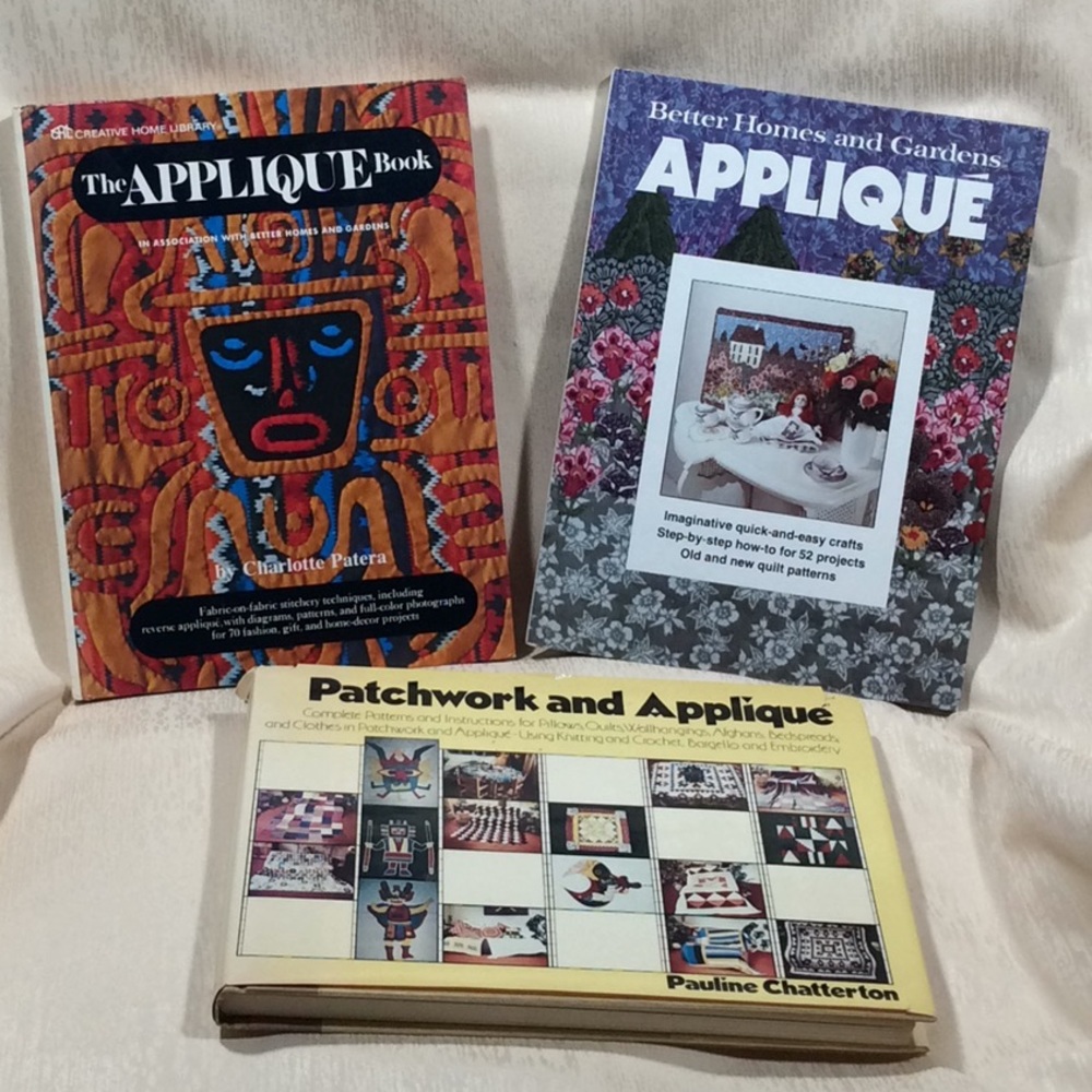 3 Appliqué Books-Patterns & Instructions-Hardcover - Picture 1 of 16